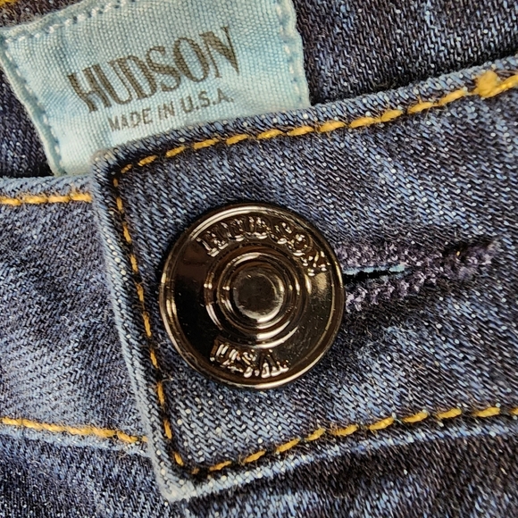 Hudson Jeans Carly Straight Leg Flap Pocket Dark Wash Size 30 Stretch USA - Picture 8 of 16